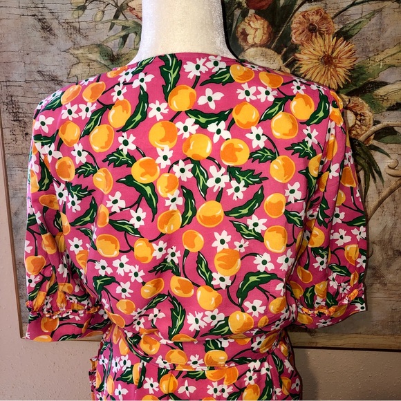 Sz 12 Draper James Wynonna Wrap Dress - Orange Blossom NWOT - Picture 12 of 16